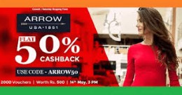 Arrow vouchers worth Rs. 500 at 50% Cashback on Crownit App